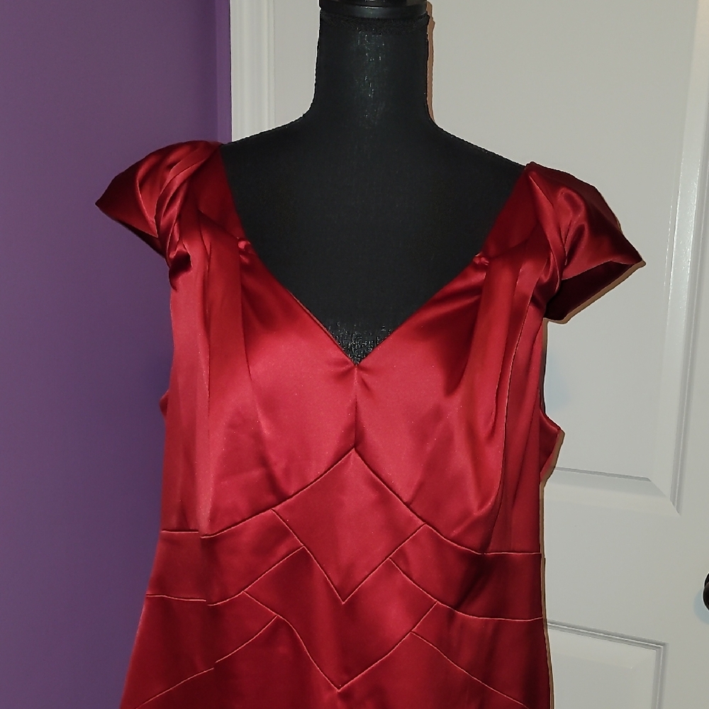Dress Barn Deep Red Satin Dress - Picture 5 of 6